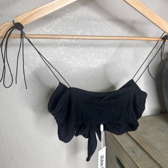 🆕 Joah Brown Black Tie Front Bandeau • One Size - Picture 5 of 5